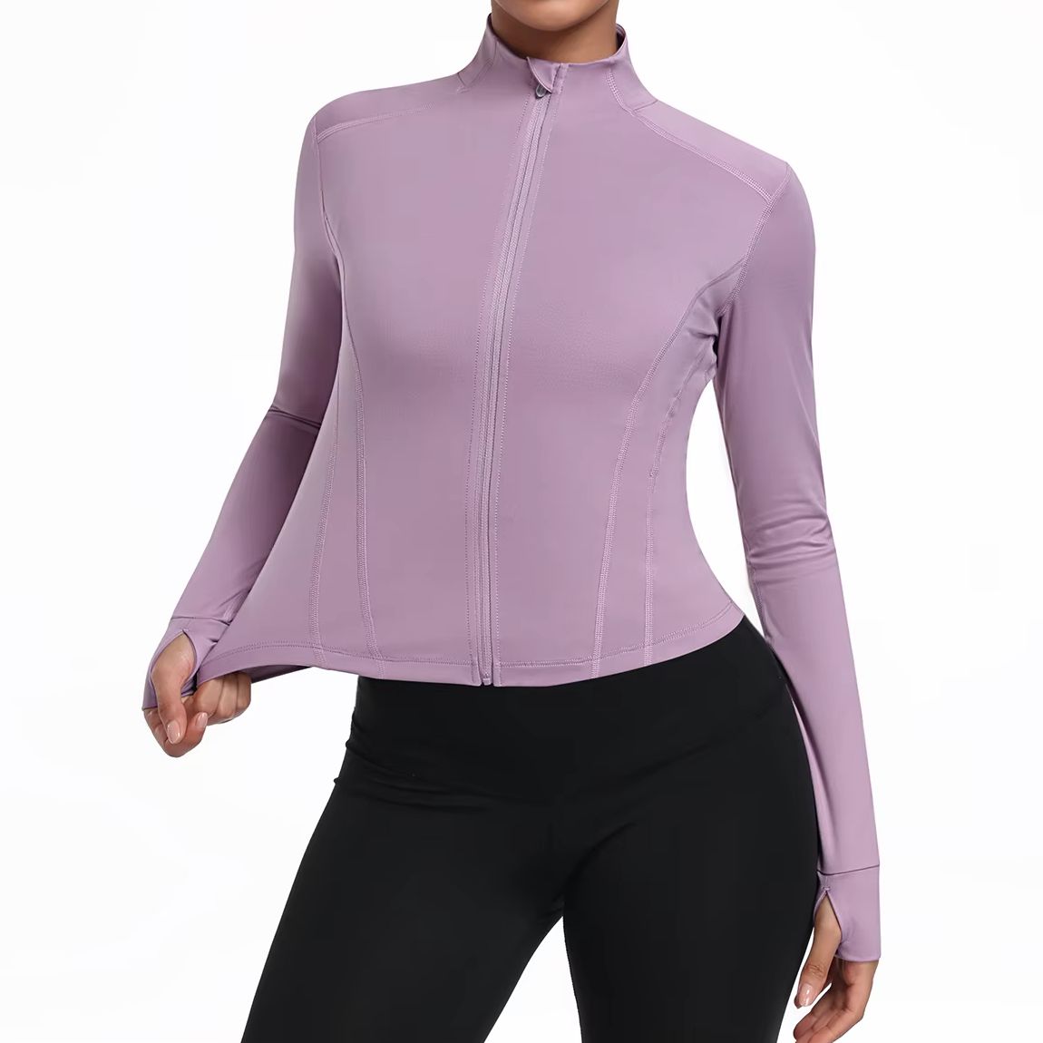 女性用スポーツジャケット、ジップアップ、ジムウェア、長袖、ワ - Pilates & Yoga Vida のレビューと価格