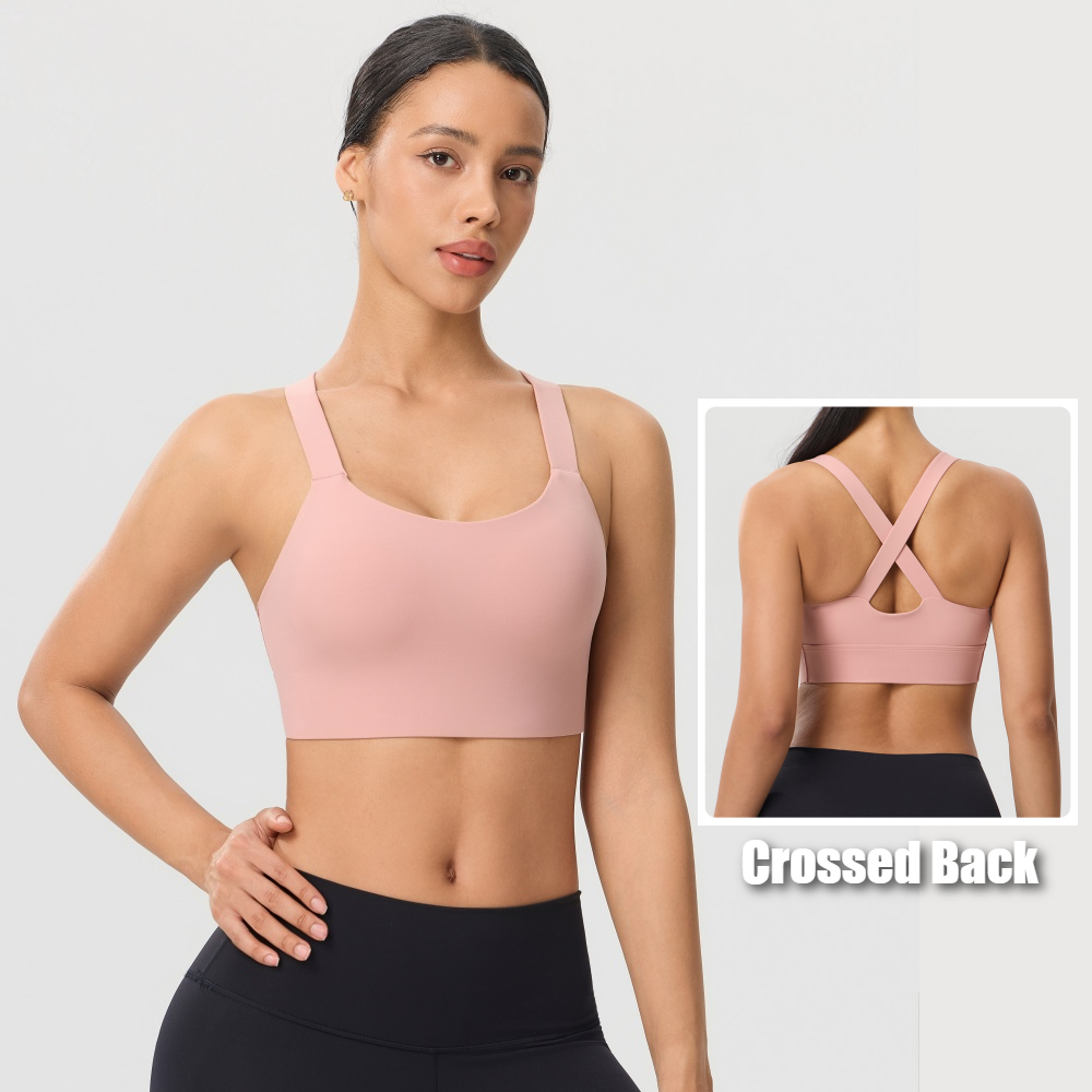 無地のクロスバックスポーツブラ、速乾性・衝撃吸収性に優れたピ - Pilates Yoga One のレビューと価格